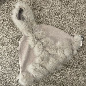 Fur Cape with hood 3-4T